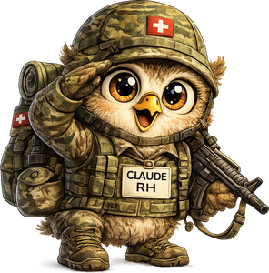 Claude le hibou en tenue de service