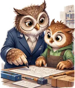 Un formateur expérimenté guide un apprenti sur un plan de travail