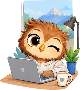 Un hibou souriant, de retour à son bureau